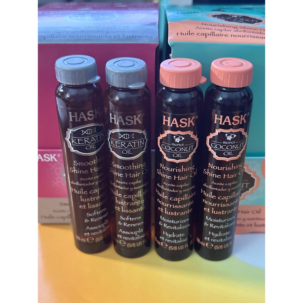 Hask Keratin & Coconut Oil Smoothing Shine Hair Oil‎ 4 Bottles
